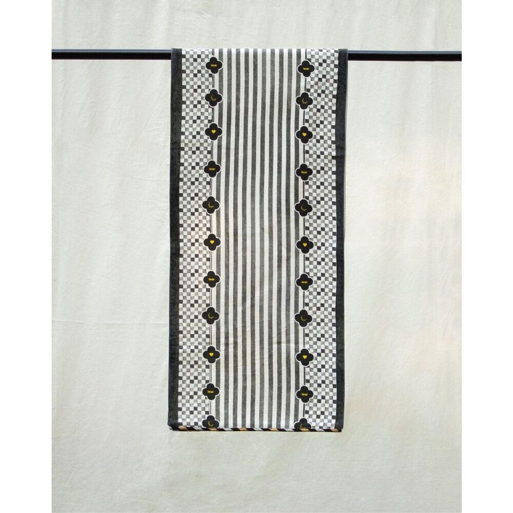 Striped Black and White Kitchen Towel